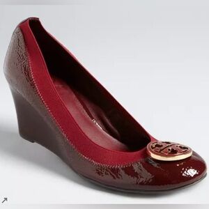 Tory Burch Deep Red Wedge Shoes | Size 8